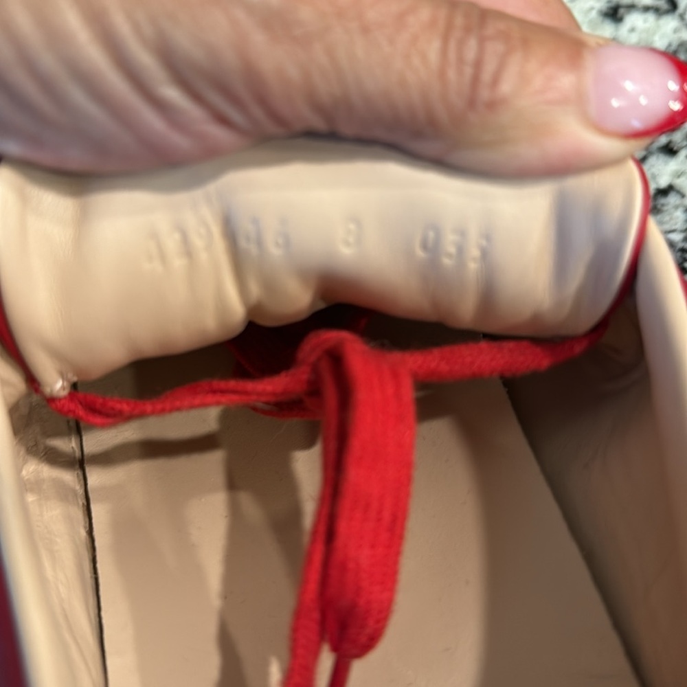 Men's Gucci Red Leather Sneakers - Picture 7 of 7